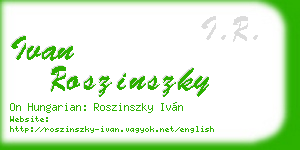 ivan roszinszky business card